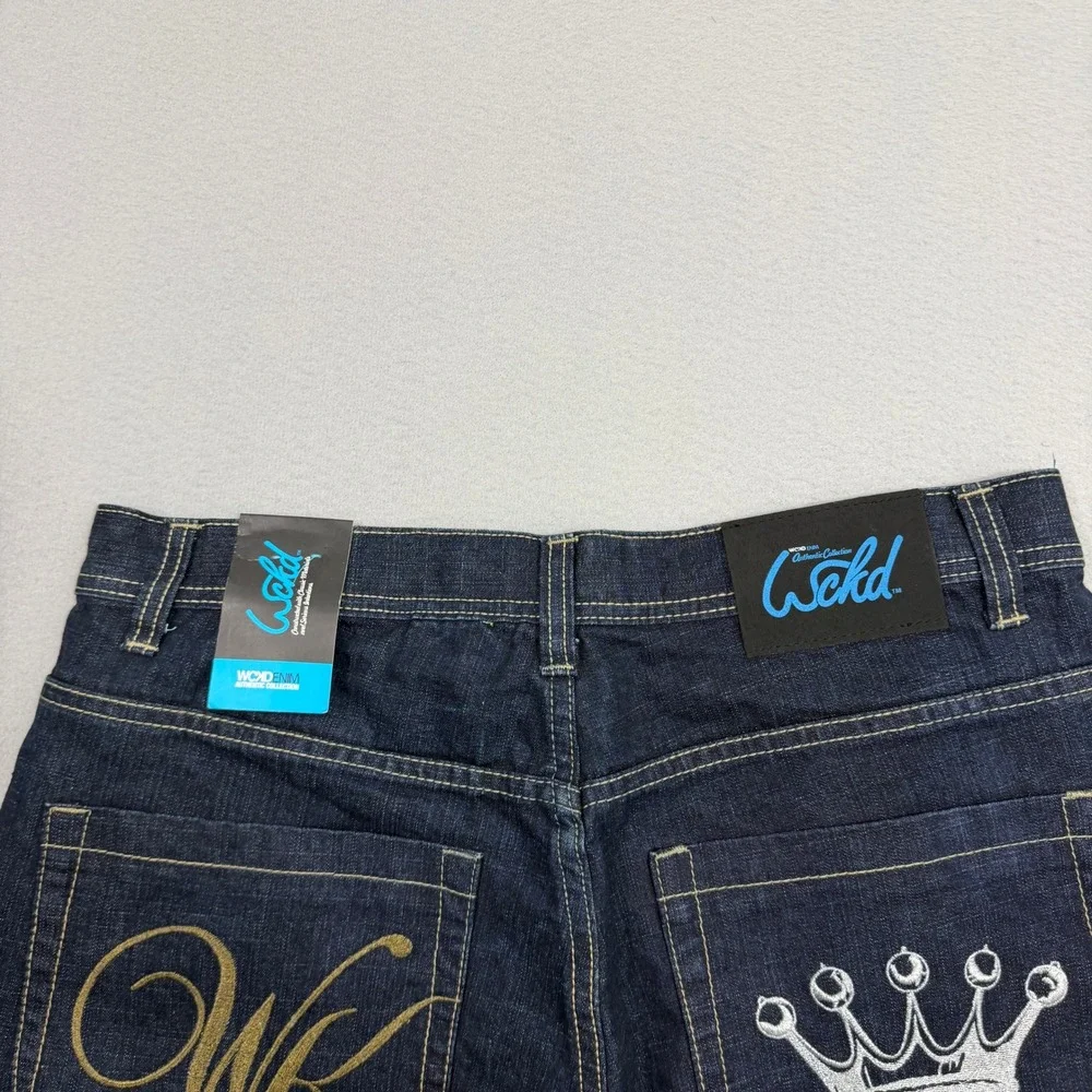 Vintage Wckd Jean Shorts Men's 36 Blue 16
